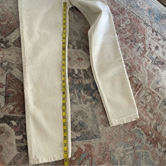 Redone 90s High Rise Crop Jeans Button Fly Size 26 Vintage White - Picture 12 of 16
